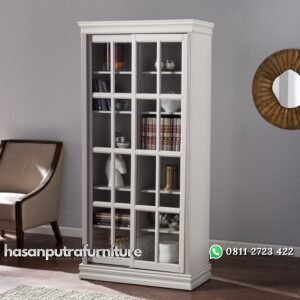 Lemari Pajangan Kaca Pintu Sliding Hasan Putra Furniture Jepara - Indonesia Furniture