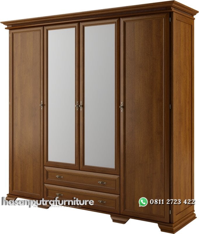 Lemari Pakaian Empat Pintu Kaca Cermin Hasan Putra Furniture Jepara - Indonesia Furniture 2 Lemari Pakaian Empat Pintu Kaca Cermin Hasan Putra Furniture Jepara - Indonesia Furniture - Gambar 2