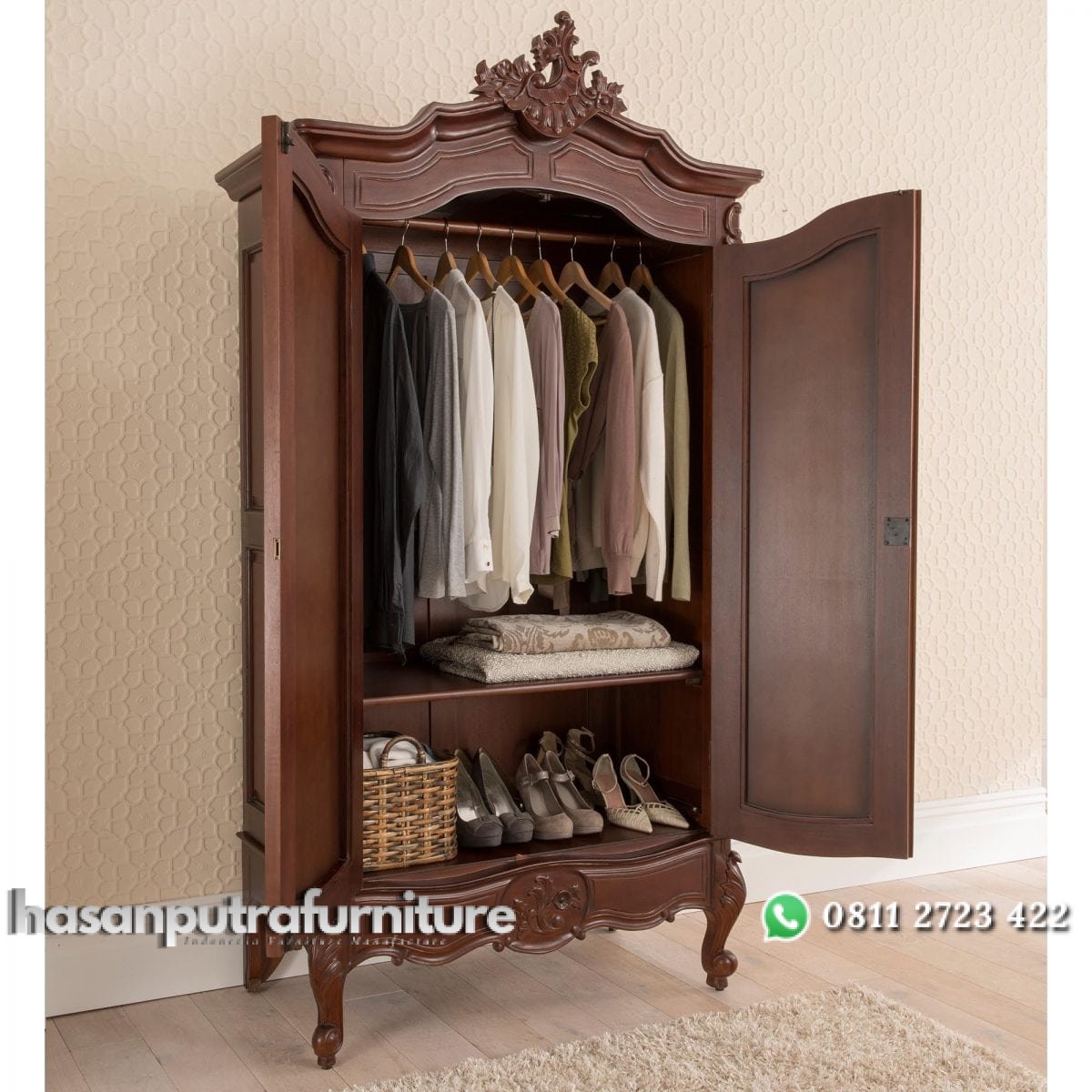 Lemari Pakaian Kayu Jati Kaca Hasan Putra Furniture Jepara - Indonesia Furniture 2 Lemari Pakaian Kayu Jati Kaca Hasan Putra Furniture Jepara - Indonesia Furniture - Gambar 2