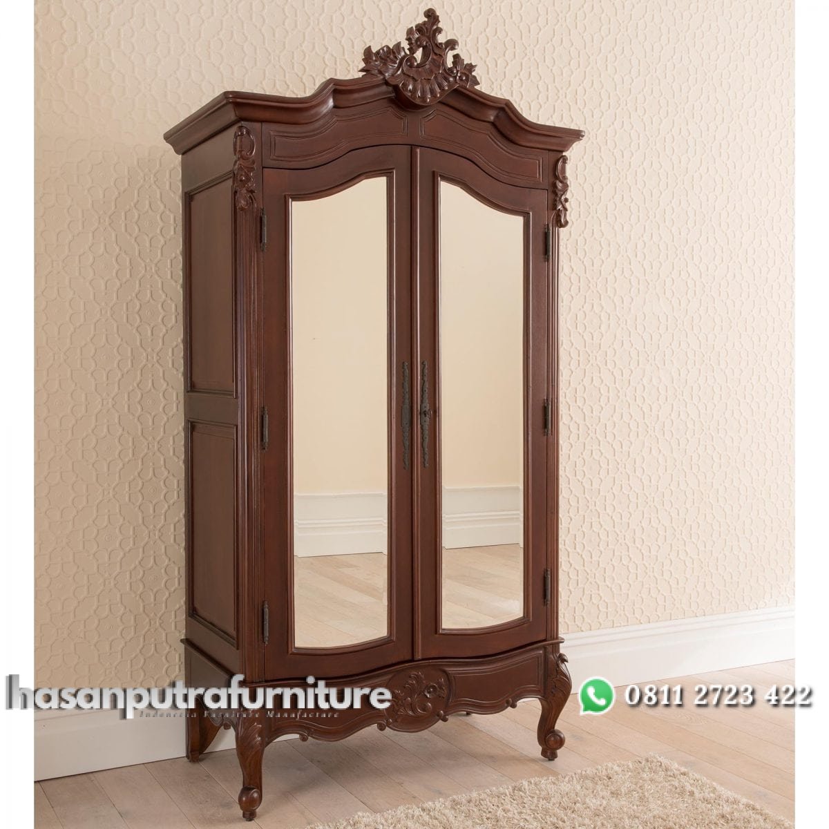 Lemari Pakaian Kayu Jati Kaca Hasan Putra Furniture Jepara - Indonesia Furniture 1 Lemari Pakaian Kayu Jati Kaca Hasan Putra Furniture Jepara - Indonesia Furniture