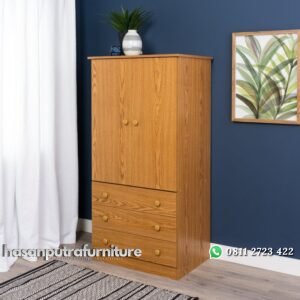 Lemari Pakaian Pintu 2 Jati Minimalis Hasan Putra Furniture Jepara - Indonesia Furniture