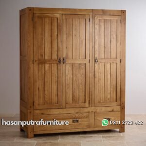Lemari Pakaian Pintu 3 Jati Hasan Putra Furniture Jepara - Indonesia Furniture