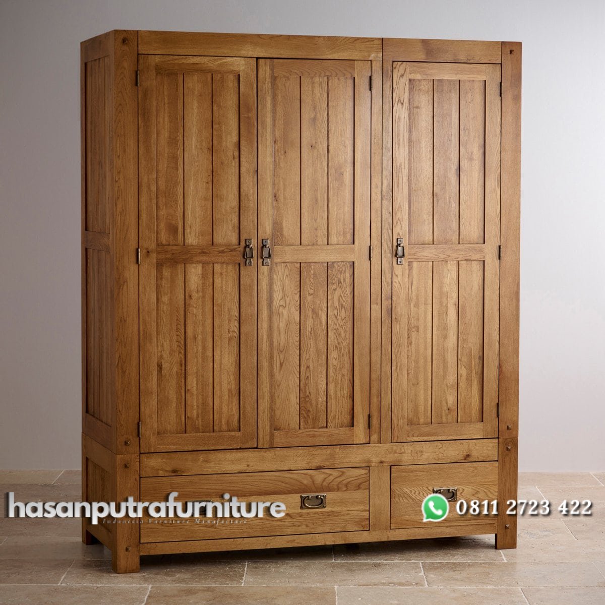 Lemari Pakaian Pintu 3 Jati Hasan Putra Furniture Jepara - Indonesia Furniture 1 Lemari Pakaian Pintu 3 Jati Hasan Putra Furniture Jepara - Indonesia Furniture
