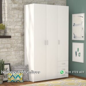 Lemari Pakaian Pintu 3 Minimalis Hasan Putra Furniture Jepara - Indonesia Furniture