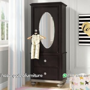 Lemari Pakaian Pintu Satu Kaca Cermin Hasan Putra Furniture Jepara - Indonesia Furniture