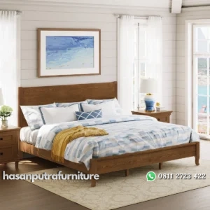 Leon Tempat Tidur Rustic Warna Walnut Kayu Jati Minimalis Hasan Putra Furniture Jepara - Indonesia Furniture