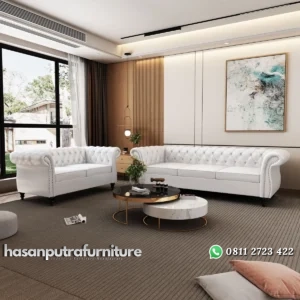 Liverry Set Sofa Tamu Chesterfield 3 & 2 Dudukan Minimalis Hasan Putra Furniture Jepara - Indonesia Furniture