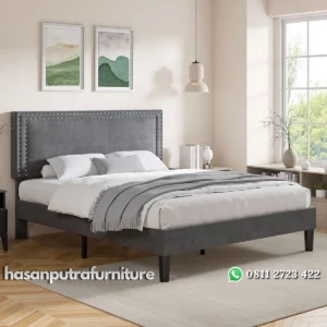 Loganh Tempat Tidur Berbalut Jok Kaon Beluduru Minimalis Hasan Putra Furniture Jepara - Indonesia Furniture