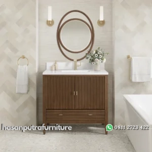 MIRIN Wastafel Cabinet Laci Minimalis Kayu Jati Jepara Hasan Putra Furniture Jepara - Indonesia Furniture