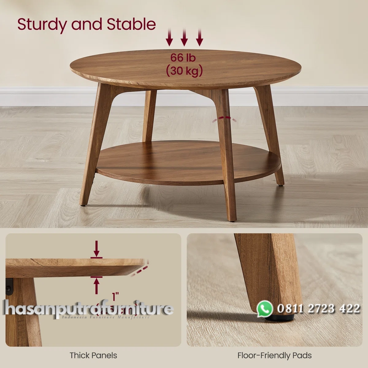 Maklena Meja Tamu Bundar Minimalis Modern Hasan Putra Furniture Jepara - Indonesia Furniture 4 Maklena Meja Tamu Bundar Minimalis Modern Hasan Putra Furniture Jepara - Indonesia Furniture - Gambar 4