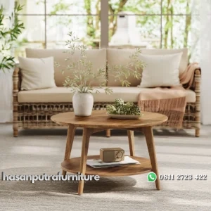 Maklena Meja Tamu Bundar Minimalis Modern Hasan Putra Furniture Jepara - Indonesia Furniture
