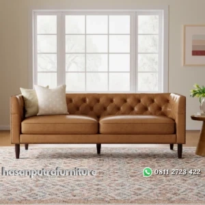 Malaya Sofa 2 Seater Kain Oscar Minimalis Modern Hasan Putra Furniture Jepara - Indonesia Furniture