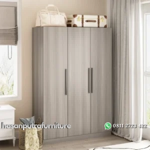 Mallaya Lemari Pakaian 3 Pintu Plywood Minimalis Hasan Putra Furniture Jepara - Indonesia Furniture
