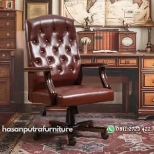 Mannor Kursi Kerja Kantor Direktur Tanganan Kayu Jati Klasik Hasan Putra Furniture Jepara - Indonesia Furniture