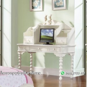 Meja Belajar Cewek Warna Putih Hasan Putra Furniture Jepara - Indonesia Furniture