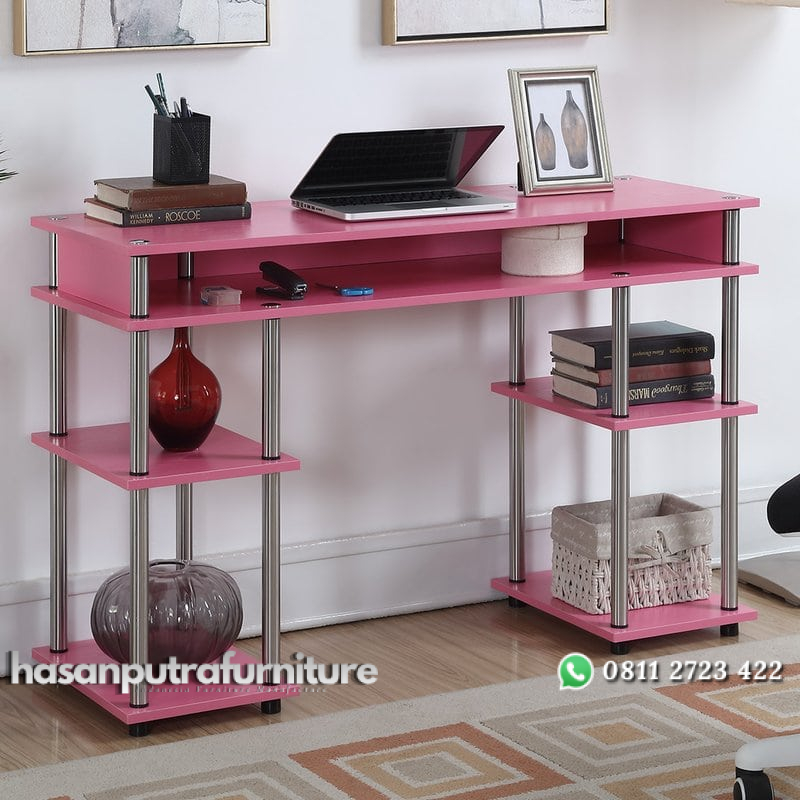 Meja Belajar Warna Pink Rangka Stainless Hasan Putra Furniture Jepara - Indonesia Furniture 1 Meja Belajar Warna Pink Rangka Stainless Hasan Putra Furniture Jepara - Indonesia Furniture