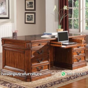 Meja Kantor Jati Elegant Modern Hasan Putra Furniture Jepara - Indonesia Furniture