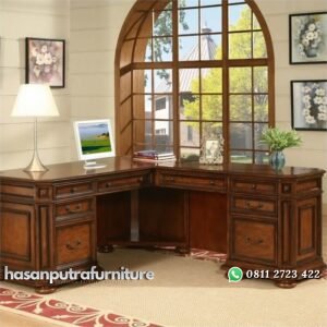 Meja Kantor Sudut Jati Hasan Putra Furniture Jepara - Indonesia Furniture