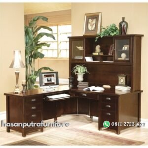 Meja Kantor Sudut Multifungsi Hasan Putra Furniture Jepara - Indonesia Furniture