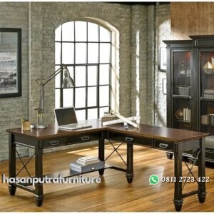 Meja Kantor Sudut Sederhana Minimalis Hasan Putra Furniture Jepara - Indonesia Furniture