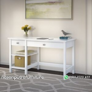 Meja Kerja Cat Duco Putih Minimalis Hasan Putra Furniture Jepara - Indonesia Furniture