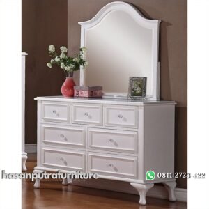 Meja Rias Putih Berlaci Multifungsi Hasan Putra Furniture Jepara - Indonesia Furniture