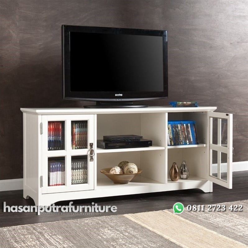Meja TV Cat Duco Putih Minimalis Hasan Putra Furniture Jepara - Indonesia Furniture 2 Meja TV Cat Duco Putih Minimalis Hasan Putra Furniture Jepara - Indonesia Furniture - Gambar 2
