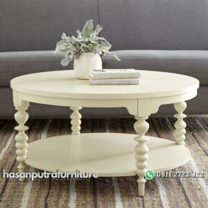 Meja Tamu Bulat Minimalis Hasan Putra Furniture Jepara - Indonesia Furniture