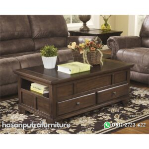 Meja Tamu Kayu Jati Model Laci Hasan Putra Furniture Jepara - Indonesia Furniture