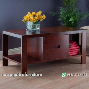 Meja Tamu Kayu Jati Berlaci Hasan Putra Furniture Jepara - Indonesia Furniture