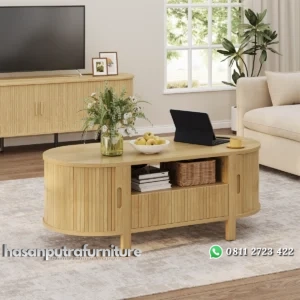 Meja Tamu Kayu Jati Minimalis Finishing Bleaching Kekinian Hasan Putra Furniture Jepara - Indonesia Furniture