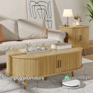 Meja Tamu Minimalis Kayu Jati Finishing Bleaching Wood Hasan Putra Furniture Jepara - Indonesia Furniture