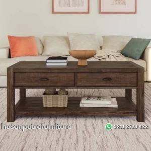 Meja Tamu Klasik Rustic Kayu Jati Desain Modern Minimalis Hasan Putra Furniture Jepara - Indonesia Furniture