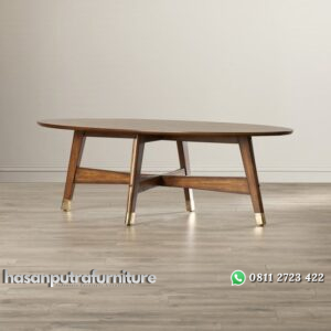 Meja Tamu Oval Kayu Jati Minimalis Hasan Putra Furniture Jepara - Indonesia Furniture