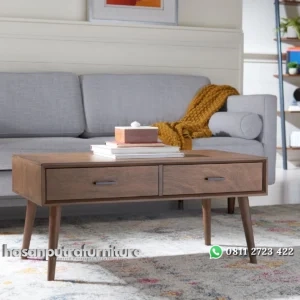 Meja Tamu Laci Retro Kayu Jati Minimalis Terbaru Hasan Putra Furniture Jepara - Indonesia Furniture