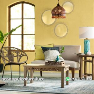 Meja Tamu Ukiran Minimalis Modern Hasan Putra Furniture Jepara - Indonesia Furniture