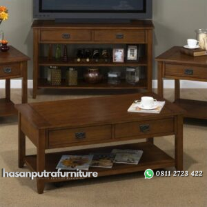 Meja Tamu Model Laci Jati Hasan Putra Furniture Jepara - Indonesia Furniture