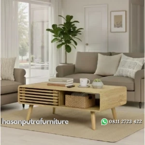 Mercury Meja Tamu Retro Bleaching Kayu Jati Hasan Putra Furniture Jepara - Indonesia Furniture