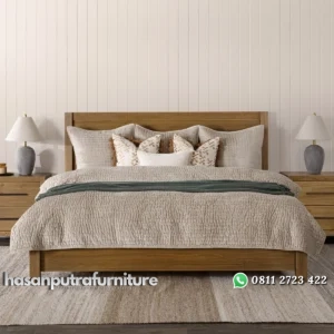 Modicca Tempat Tidur Kayu Jati Solid Minimalis Natural Hasan Putra Furniture Jepara - Indonesia Furniture
