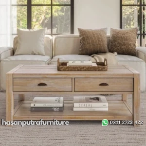 Montauk Meja Tamu Rustic Kayu Jati Minimalis Modern Hasan Putra Furniture Jepara - Indonesia Furniture