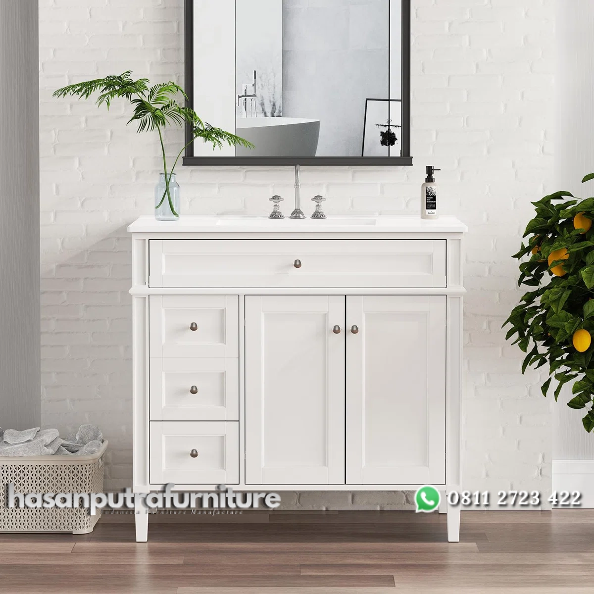 NALLAN Wastafel Cabinet 2 Pintu Cat Duco Desain Minimalis Hasan Putra Furniture Jepara - Indonesia Furniture 1 NALLAN Wastafel Cabinet 2 Pintu Cat Duco Desain Minimalis Hasan Putra Furniture Jepara - Indonesia Furniture
