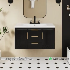 NORA Wastafel Gantung Cat Duco Hitam Desain Minimalis Hasan Putra Furniture Jepara - Indonesia Furniture