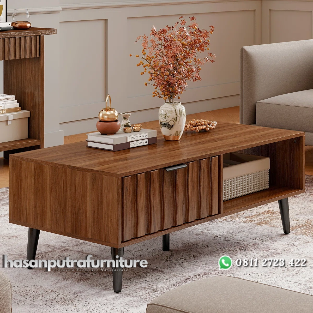 Oliver Meja Tamu Laci Unik Kayu Jati Finishing Walnut Hasan Putra Furniture Jepara - Indonesia Furniture 2 Oliver Meja Tamu Laci Unik Kayu Jati Finishing Walnut Hasan Putra Furniture Jepara - Indonesia Furniture - Gambar 2