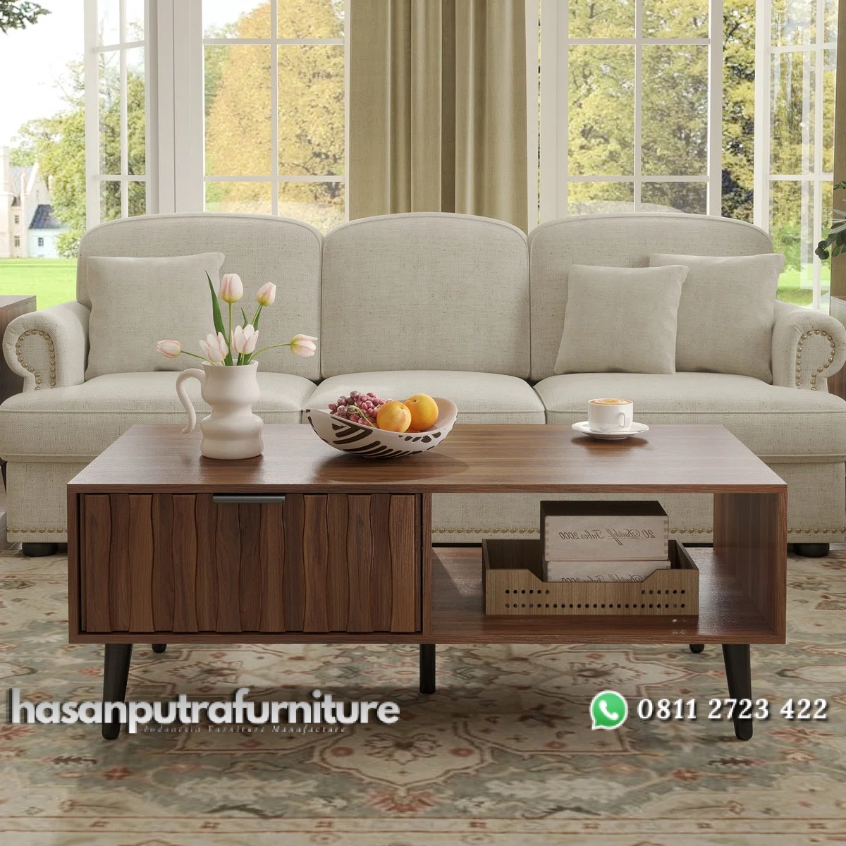Oliver Meja Tamu Laci Unik Kayu Jati Finishing Walnut Hasan Putra Furniture Jepara - Indonesia Furniture 4 Oliver Meja Tamu Laci Unik Kayu Jati Finishing Walnut Hasan Putra Furniture Jepara - Indonesia Furniture - Gambar 4
