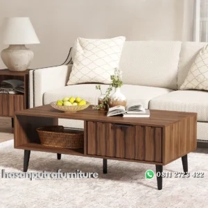 Oliver Meja Tamu Laci Unik Kayu Jati Finishing Walnut Hasan Putra Furniture Jepara - Indonesia Furniture