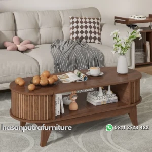 Ollaf Meja Tamu Multifungsi Kayu Jati Solid Minimalis Modern Hasan Putra Furniture Jepara - Indonesia Furniture