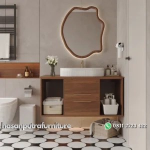 RAKKA Wastafel Kabinet Desain Minimalis Kayu Jati Solid Hasan Putra Furniture Jepara - Indonesia Furniture