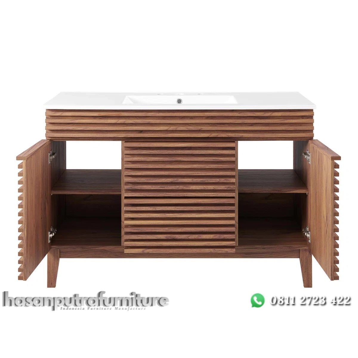 RENNO Wastafel Cabinet Desain Unik Kayu Jati Minimalis Hasan Putra Furniture Jepara - Indonesia Furniture 3 RENNO Wastafel Cabinet Desain Unik Kayu Jati Minimalis Hasan Putra Furniture Jepara - Indonesia Furniture - Gambar 3