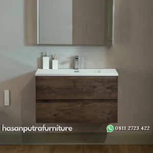 RIKKI Wastafel Kabinet 2 Laci Kayu Jati Minimalis Hasan Putra Furniture Jepara - Indonesia Furniture