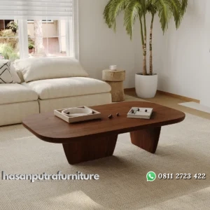 Rachelin Meja Tamu Kayu Jati Solid Minimalis Kekininan Hasan Putra Furniture Jepara - Indonesia Furniture